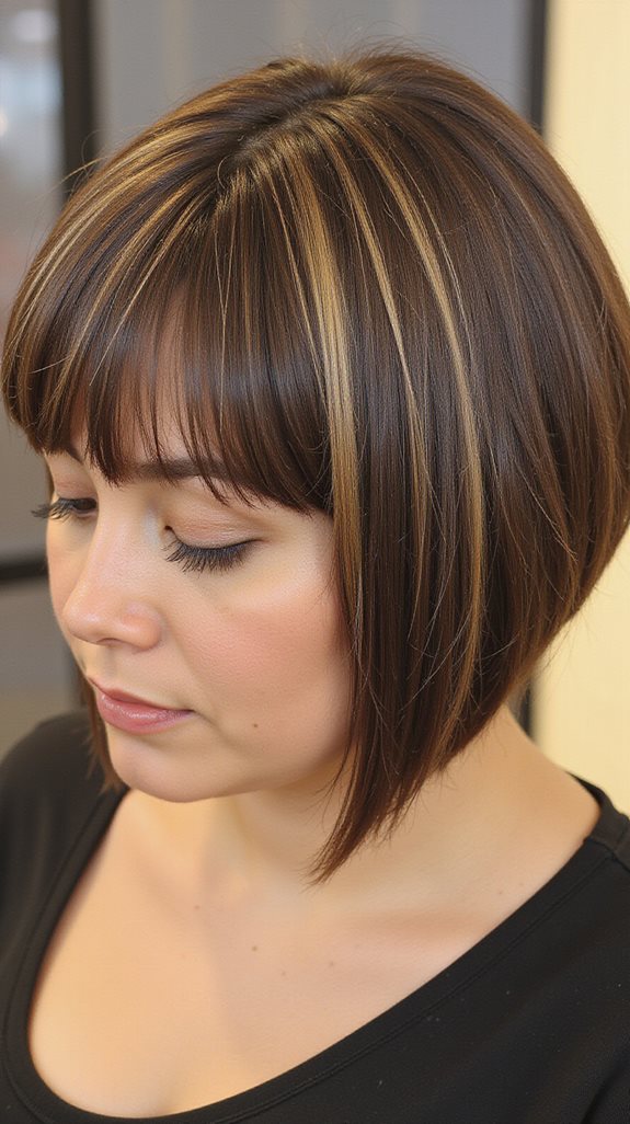 side swept bob haircut elegance