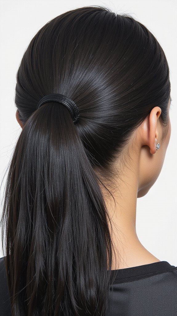 sleek sophisticated ponytail style