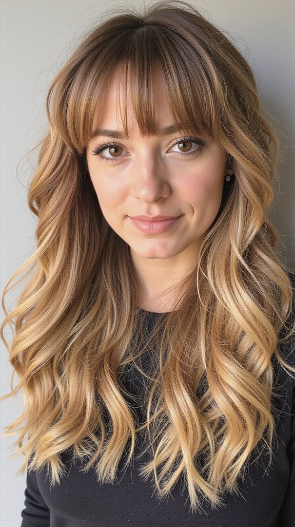 sophisticated butterfly cut bangs