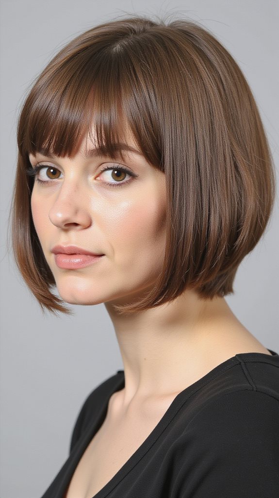 sophisticated rounded bob hairstyle