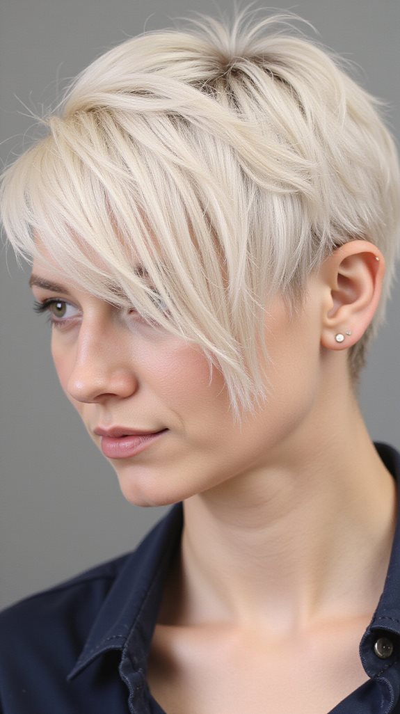 stylish asymmetrical pixie cut