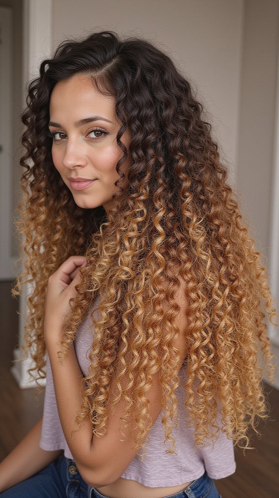 subtle ombre on curls