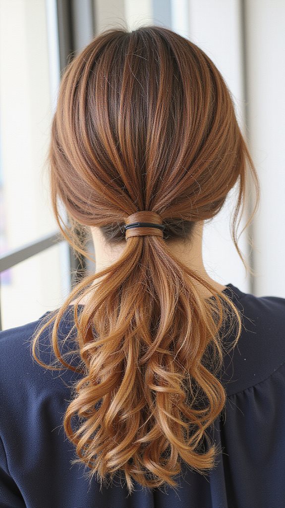 textured low ponytail elegance