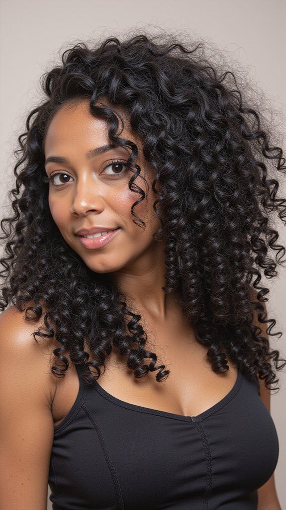 voluminous middle part curls technique