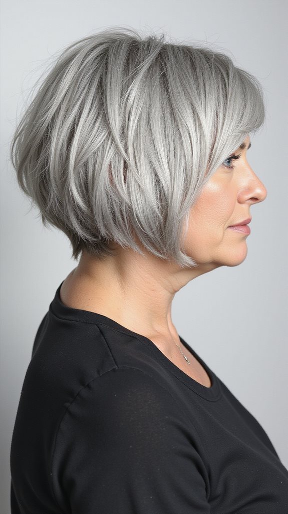 angled bob with volume
