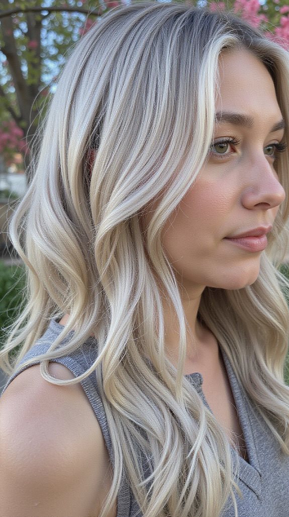 ash blonde with silver