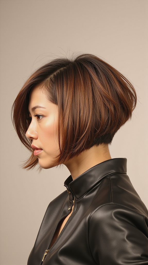 asymmetrical angled bob hairstyle
