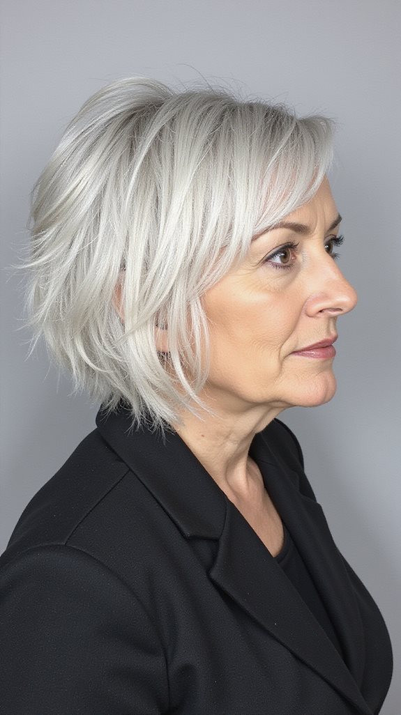 asymmetrical bob with elegance