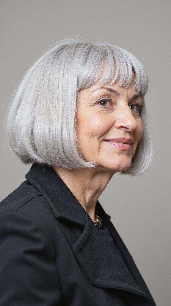 blunt bob micro bangs sophistication