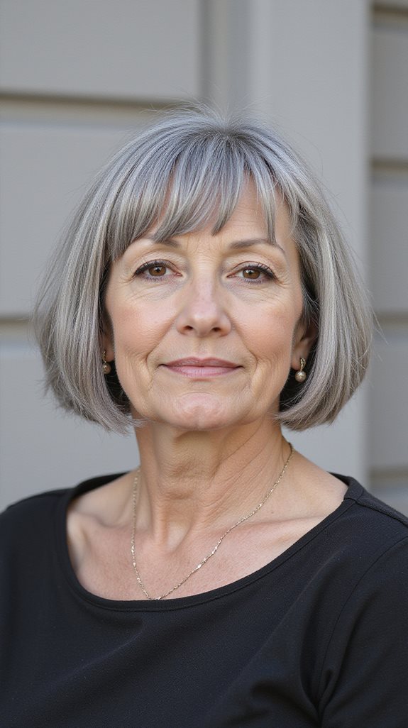 blunt bob with full fringe