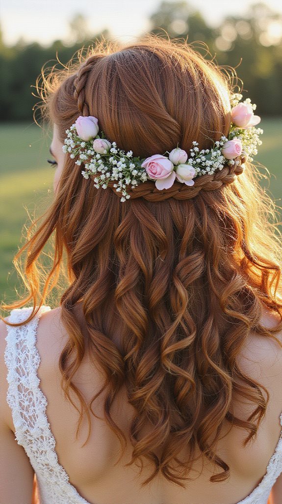 braided floral crown hairstyle
