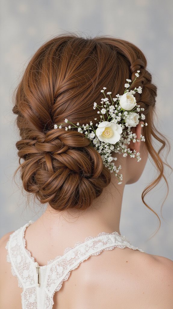 braided flower crown updo