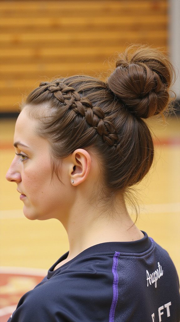 braided sporty elegant bun