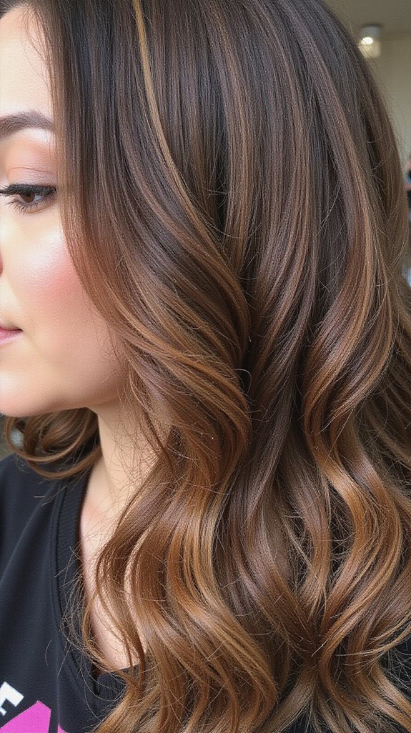 caramel highlights enhance sophistication