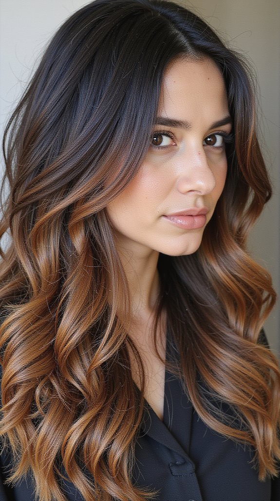 caramel highlights for black hair