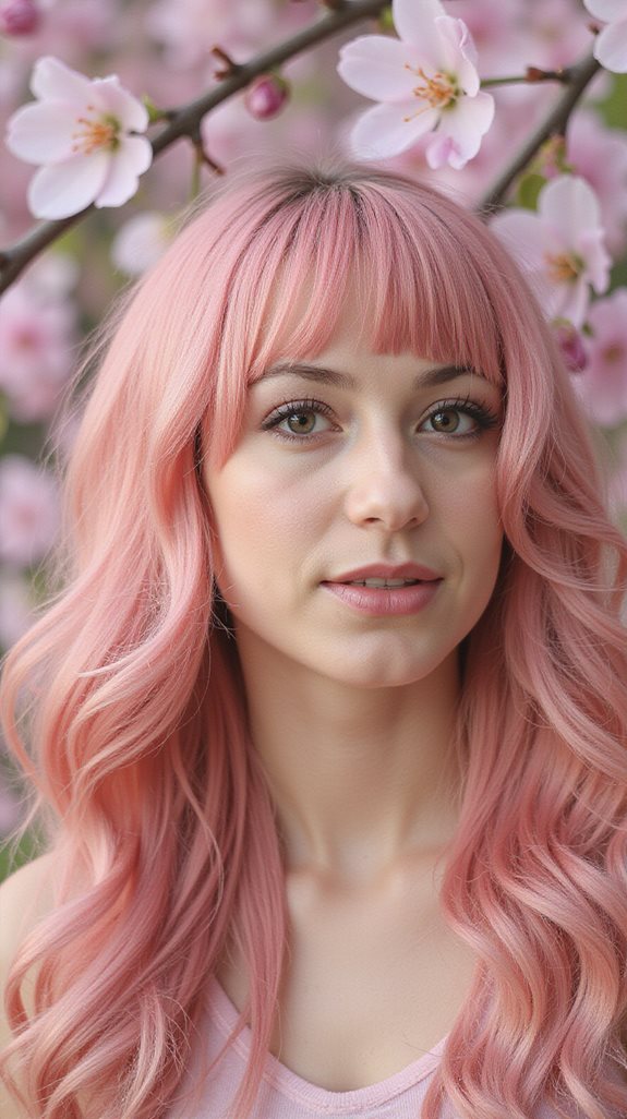 cherry blossom pink hair