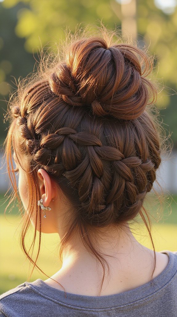 chic braided messy bun
