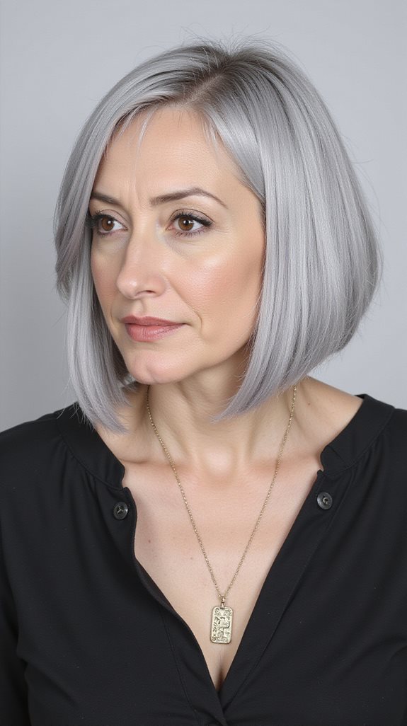 chin length bob blunt edges