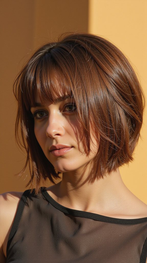 chin length bob for thick hair