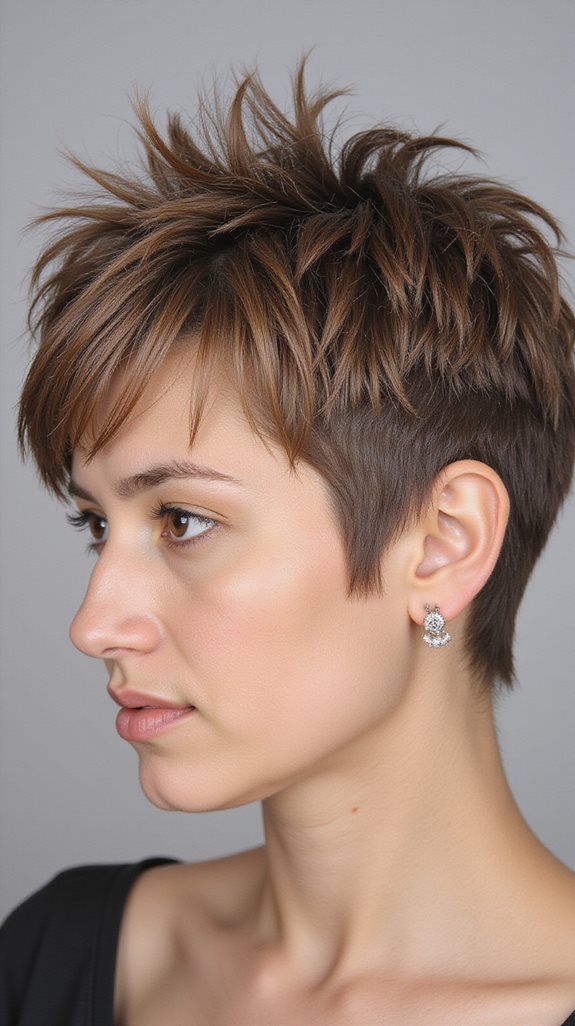 choppy textured pixie hairstyle