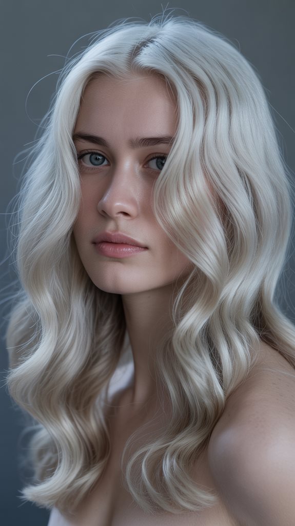 cool metallic silver blonde