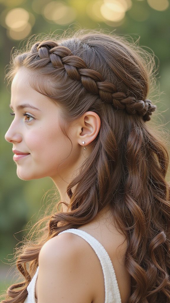 dutch braid halo style