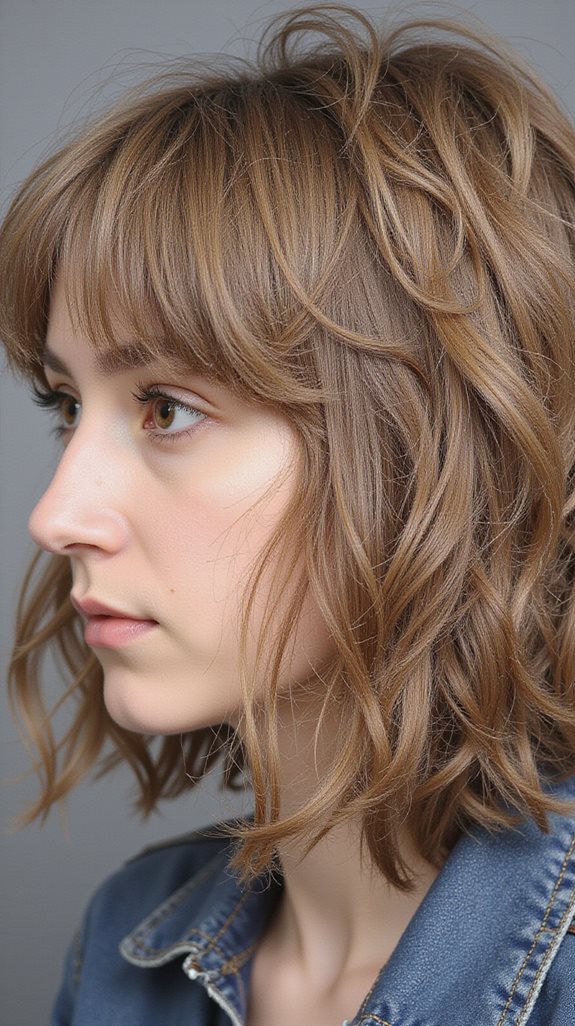 dynamic textured shag hairstyle