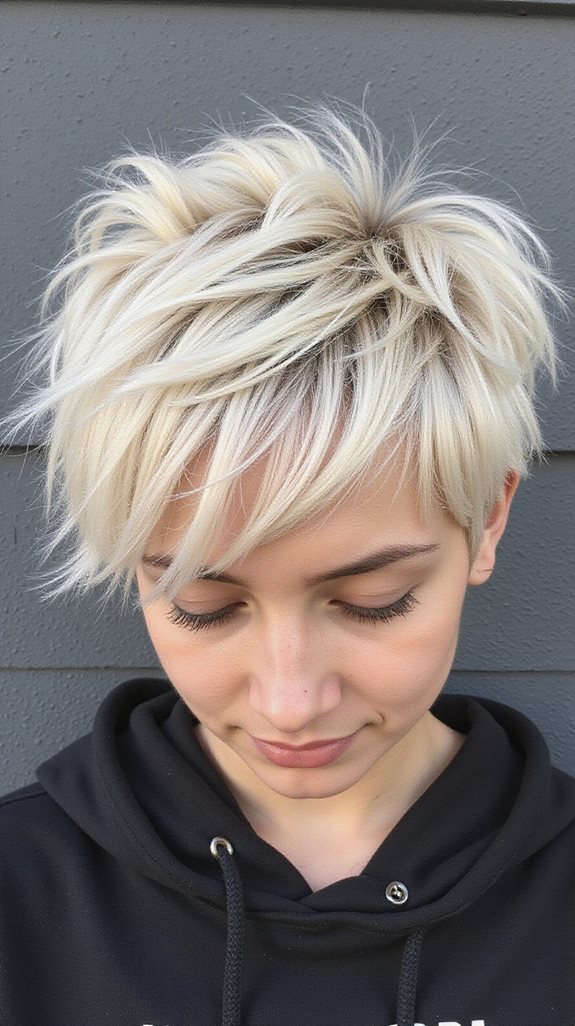 edgy layered shag hairstyle