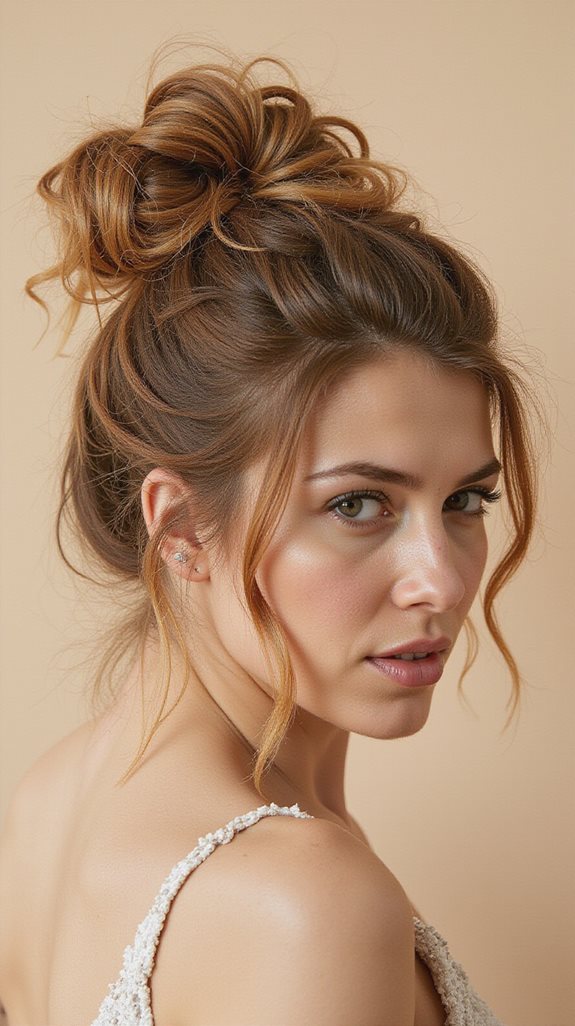 effortless high messy bun