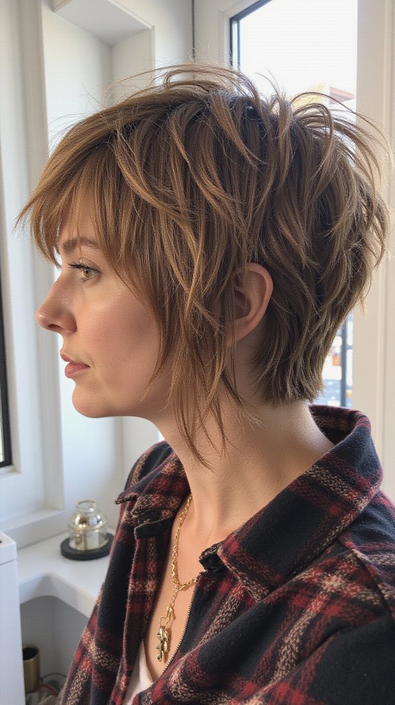 effortless side swept shag