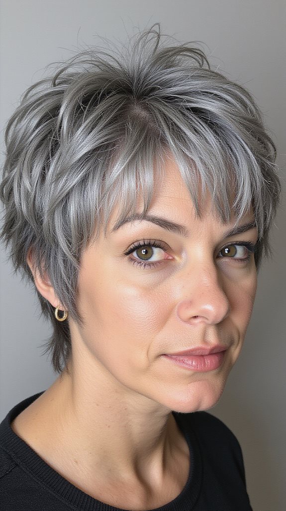 effortless tousled gray crop