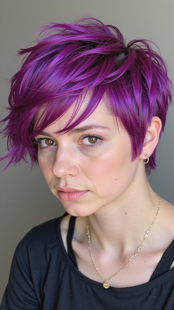 electric magenta pixie cut