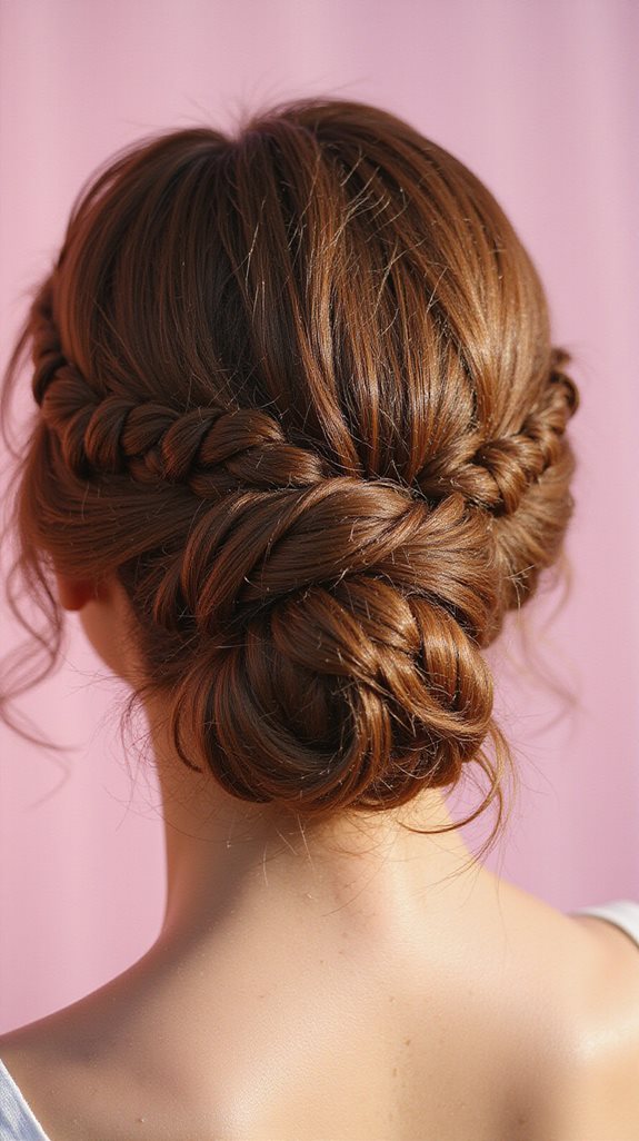 elegant braided low bun