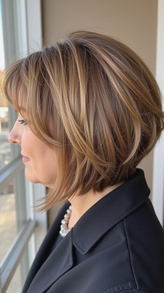 elegant graduated bob highlights