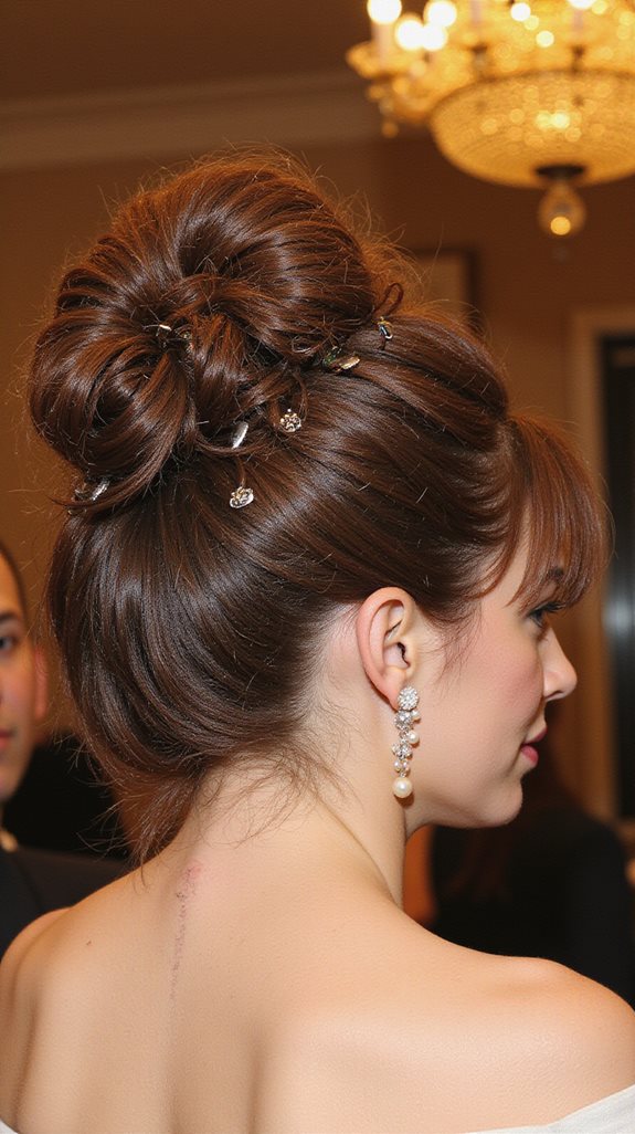 elegant high messy bun