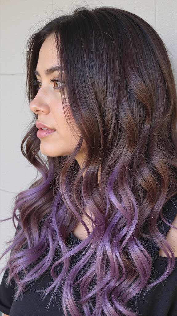 elegant lavender brown highlights