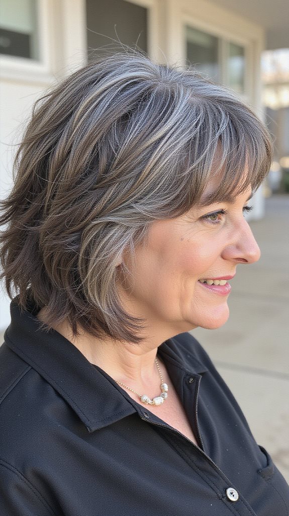 elegant layered shoulder bob