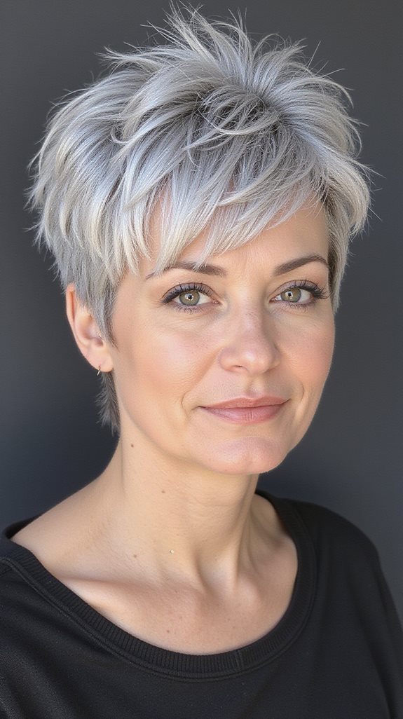 feathered pixie cut elegance