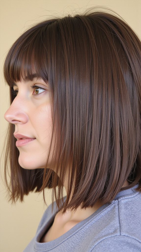 geometric elegance with bangs