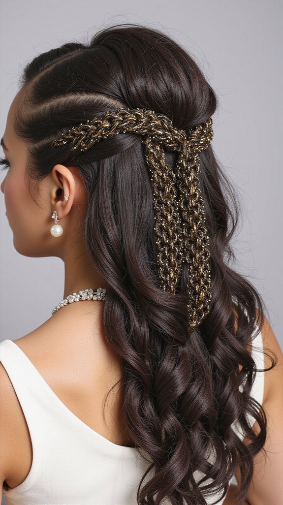 goddess braids with gold