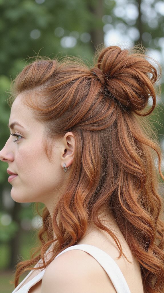 half up messy bun elegance
