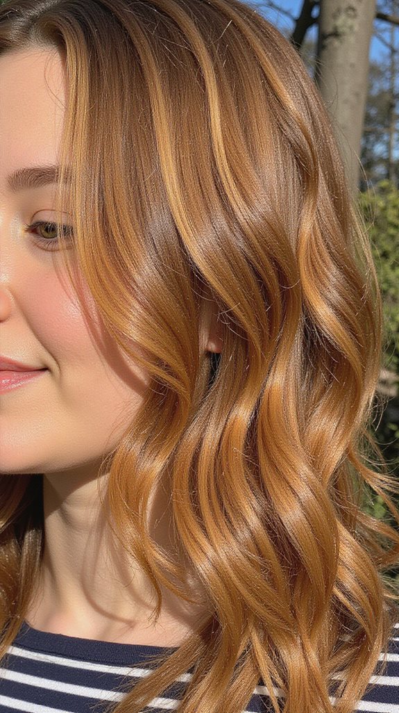 honey brown golden highlights