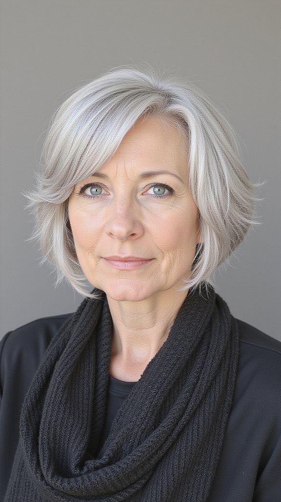 layered bob side bangs