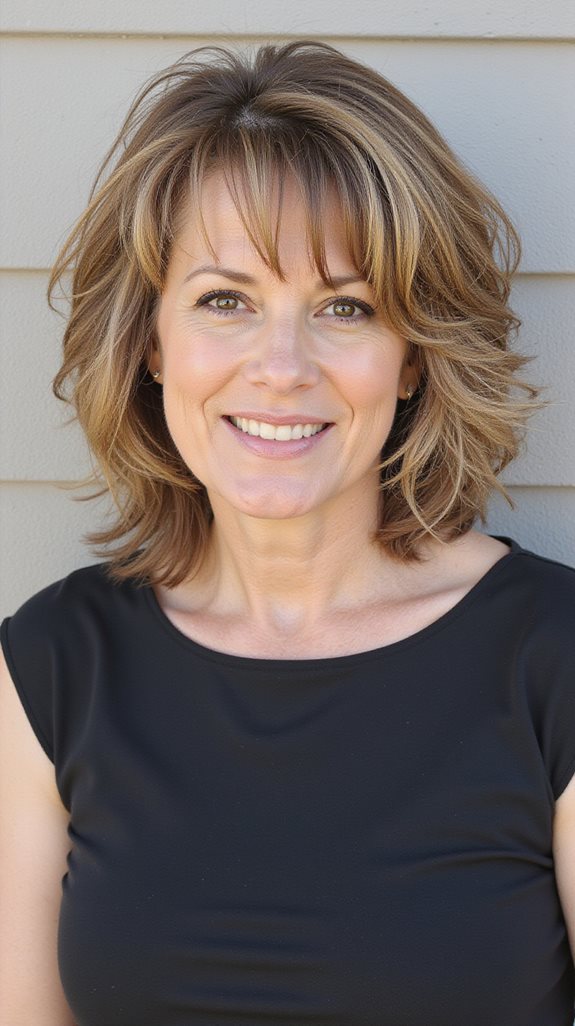 layered bob with highlights