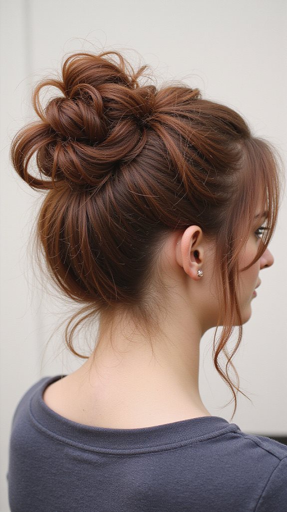 messy bun styling technique