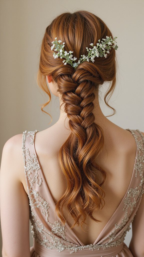 romantic bohemian fishtail braid