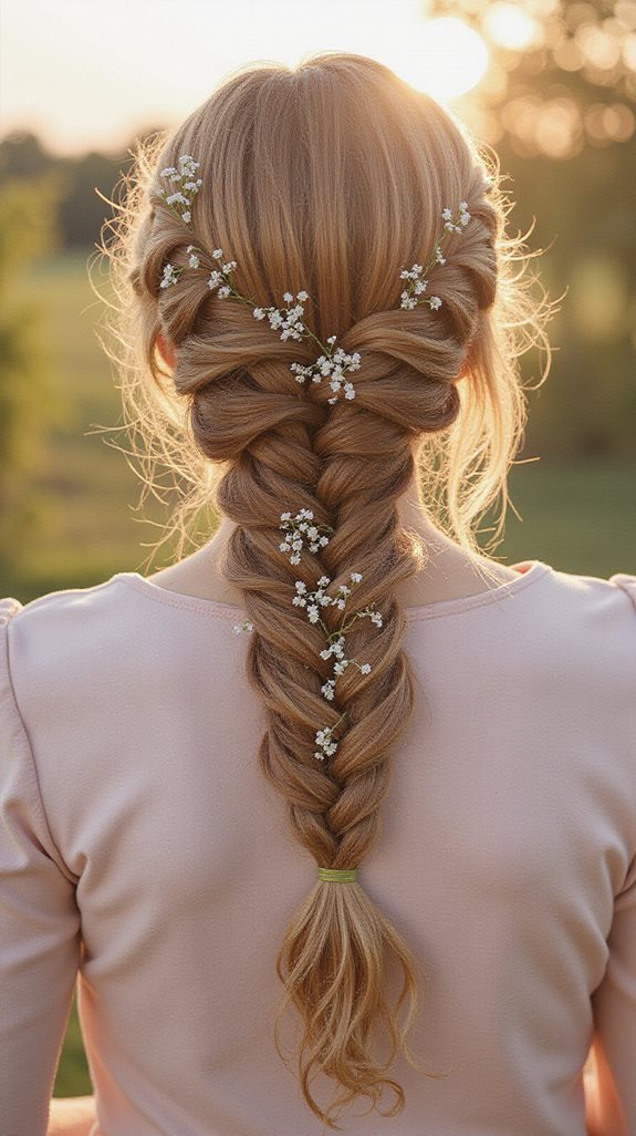 romantic loose fishtail braid
