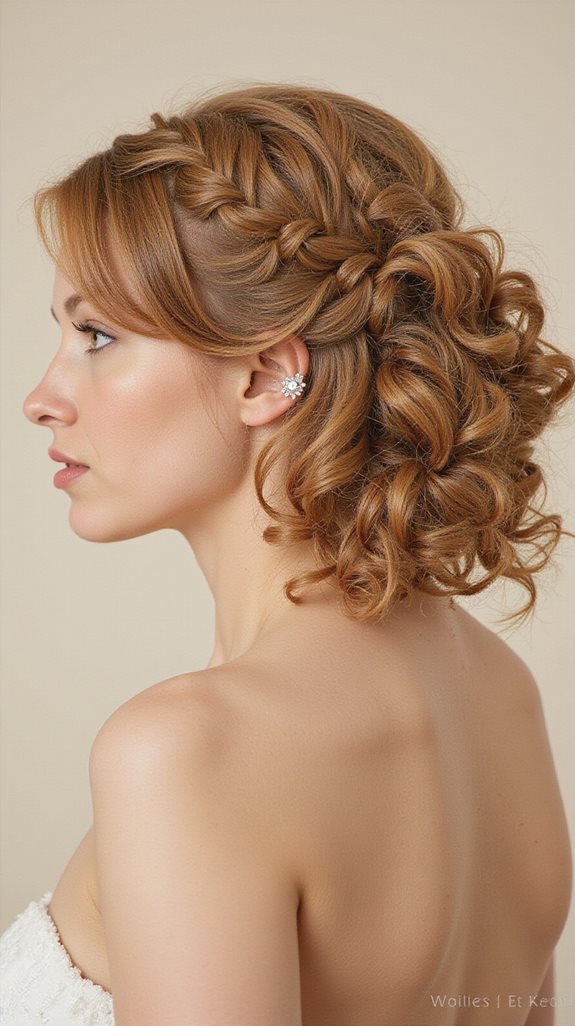 romantic side swept curls