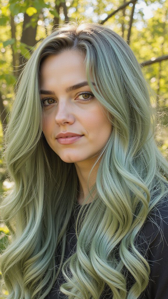 sage green hair sophistication