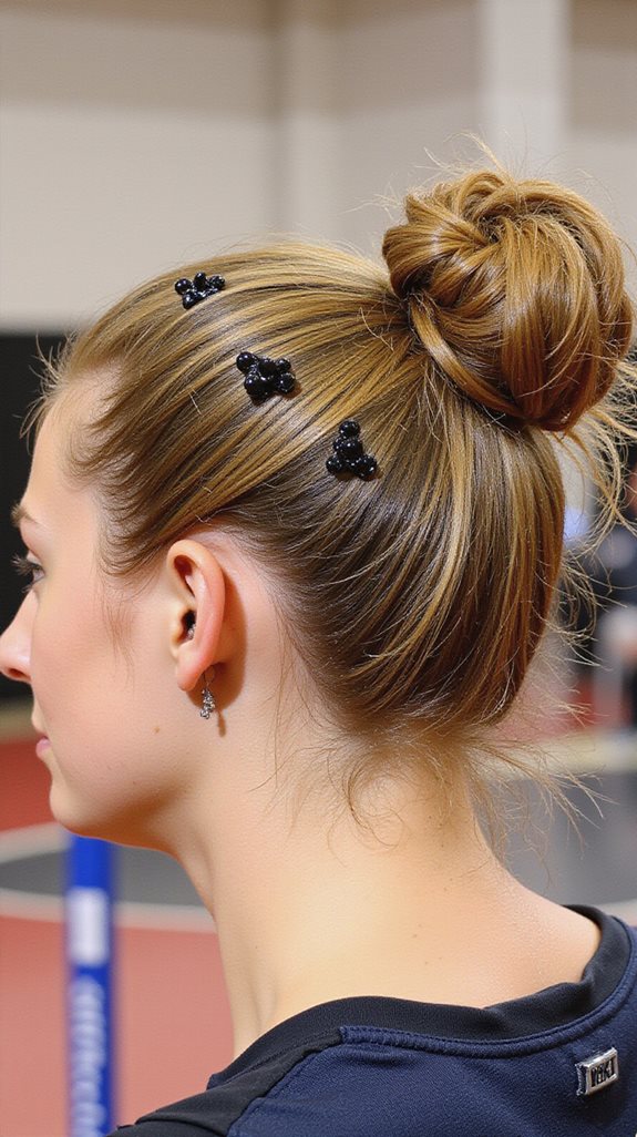 secure athletic hairstyle technique